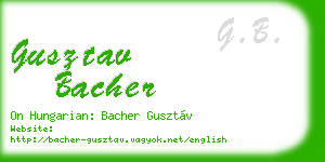 gusztav bacher business card